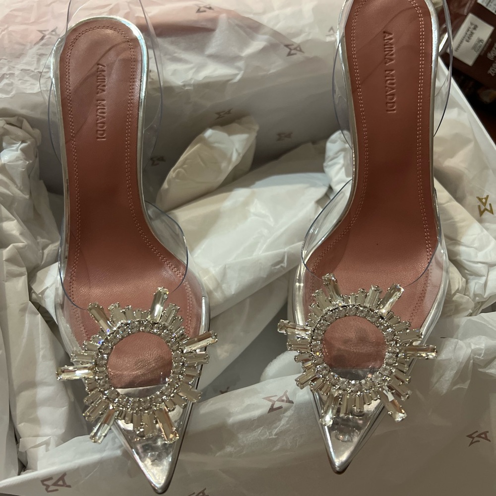 Amina Muaddi Begum Glass 95mm
